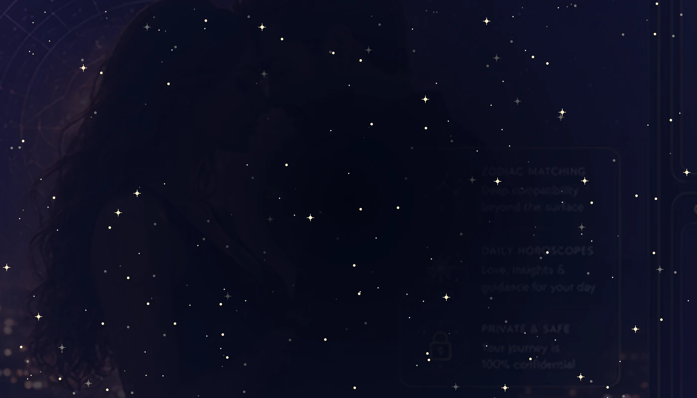 A cinematic romantic astrology dating scene